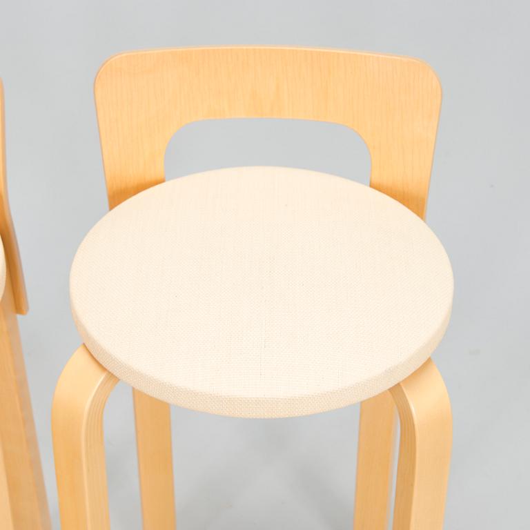 Alvar Aalto, Barstolar, ett par, K65, Artek, 1900-talets slut.