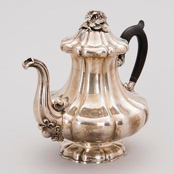 A Mid-19th Century silver coffee pot, Johann Friedrich Krickhan Co.