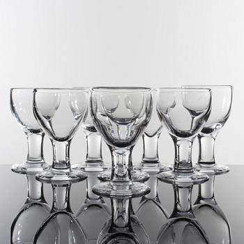 VIN-/ÖLGLAS, 8 st, "Ruben", Signe Persson Melin, Boda glasbruk, formgivna 1967.
