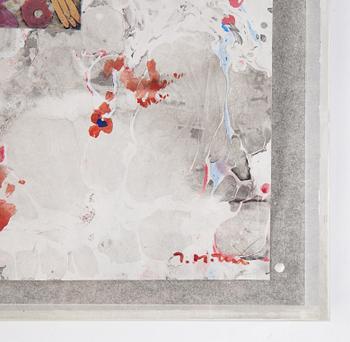 Ingegerd Möller, mixed media and collage in plexi. Signed.