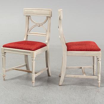 Eight late 20th century Gustavian style chairs.