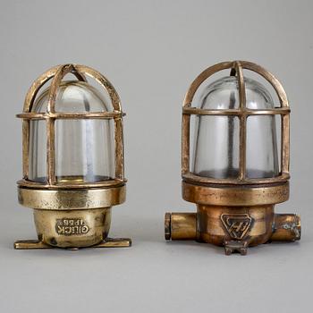 FARTYGSBELYSNING, 2 stycken, 1900-talets mitt.