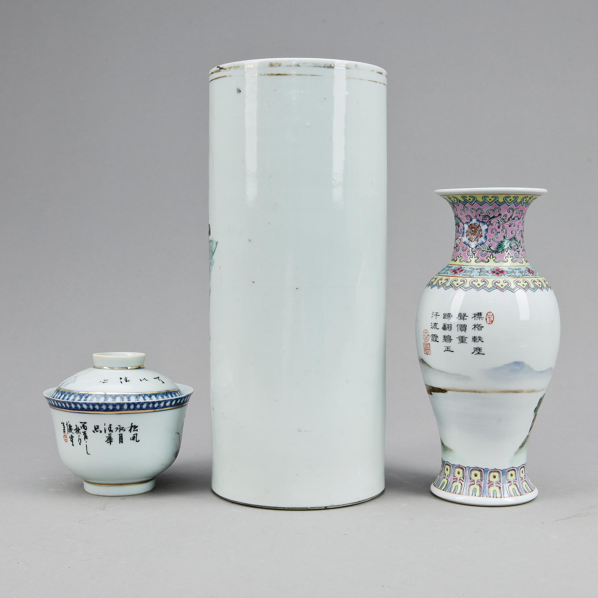 PARTI PORSLIN, 3 delar, Kina, 1900-tal.