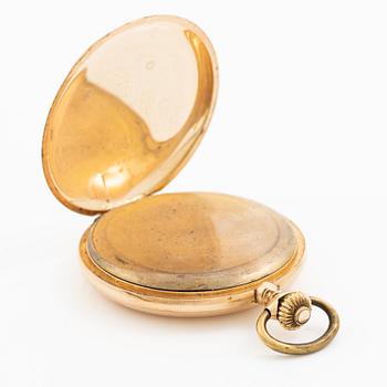 Pocket watch, 14K gold, hunter, 52.5 mm.