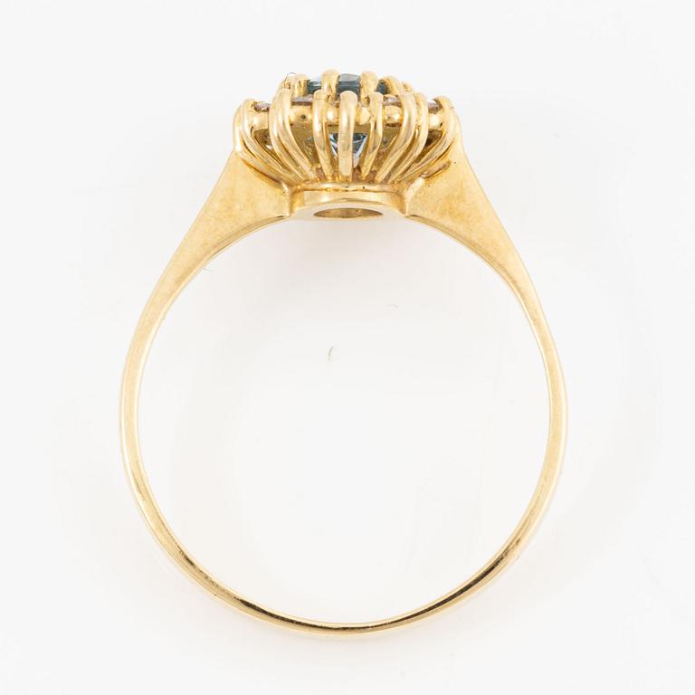 Ring, H.Stern, 18K guld med akvamarin och briljantslipade diamanter.