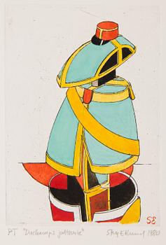 ETCHINGS, 6 pieces, one of wich Hans Wigert.