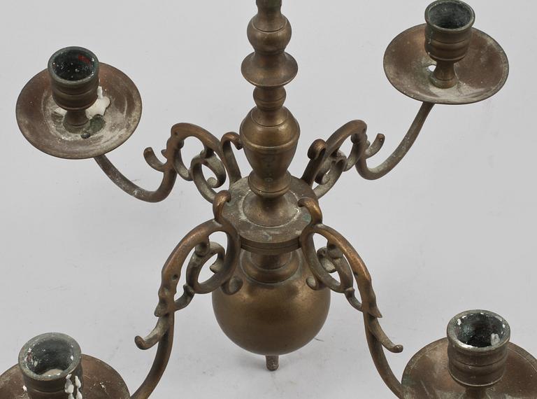 LJUSKRONA, barockstil, 1900-tal, total höjd ca 59 cm.