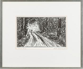 MATTI HELENIUS, träsnitt, signerad och daterad -85, numrerad 30/30.