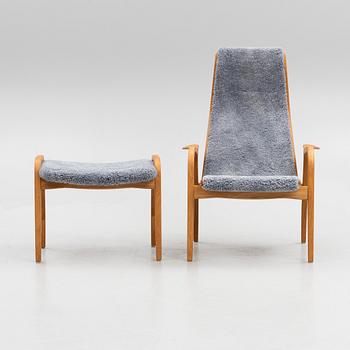 Yngve Ekström, a "Lamino" armchair with ottoman, Swedese, Sweden, 2014.