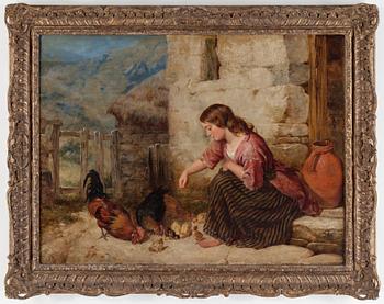 1008. Isaac Henzell, Feeding the chickens.