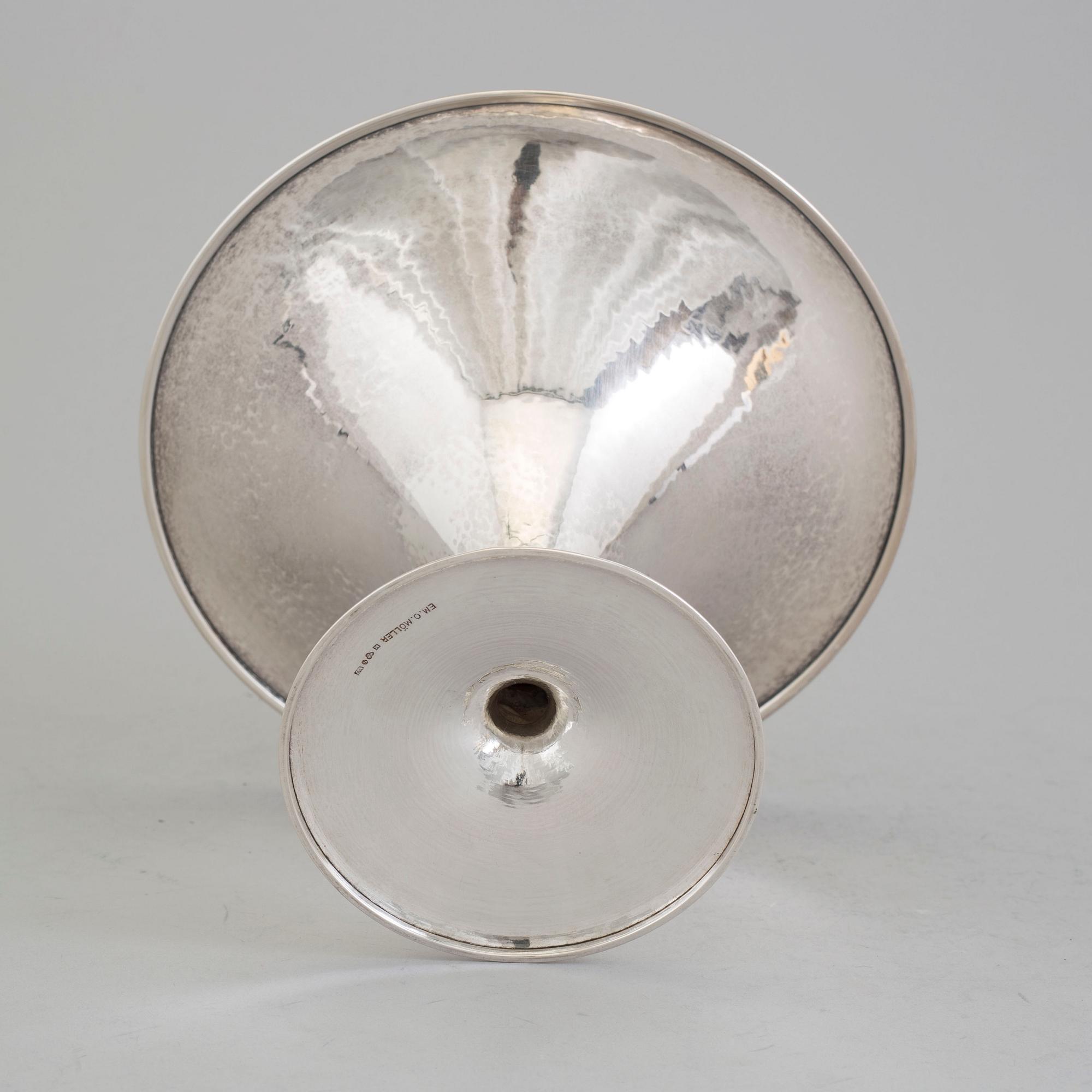 A Swedish Art Nouveau silver trumpet vase, maker's mark Emil O Möller, Malmö, 1925.