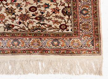 An Oriental silk rug, c. 122 x 76 cm.