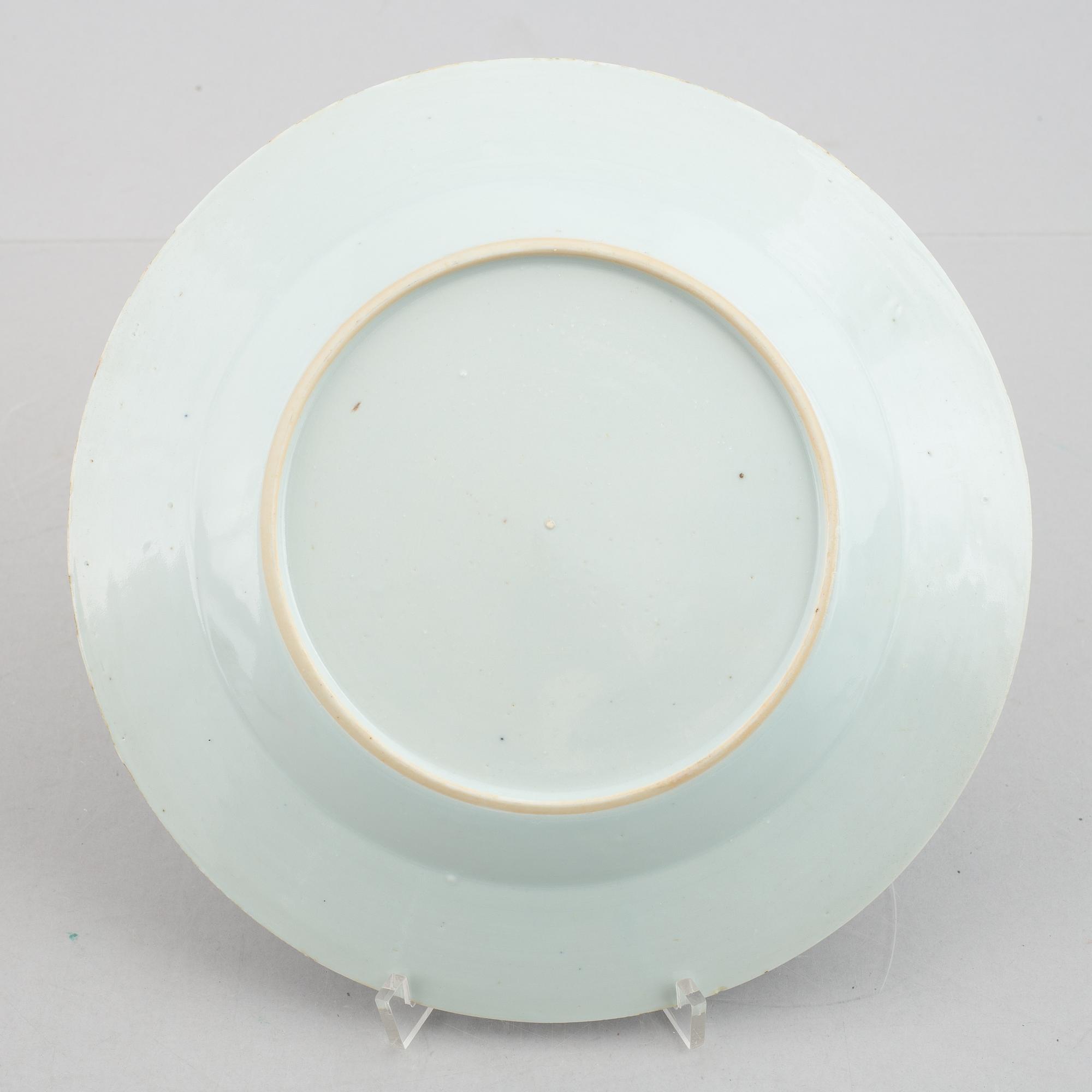 A group of eight blue and white dishes, Qing dynasty, Qianlong (1736-95).