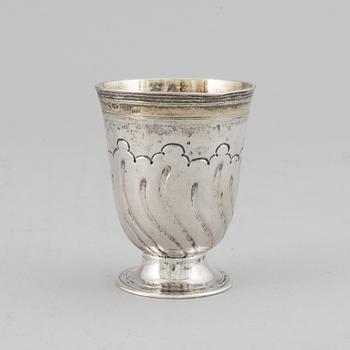 An Austrian 18th century parcel-gilt silver beaker, unidentified makers mark, Vienna 1763.