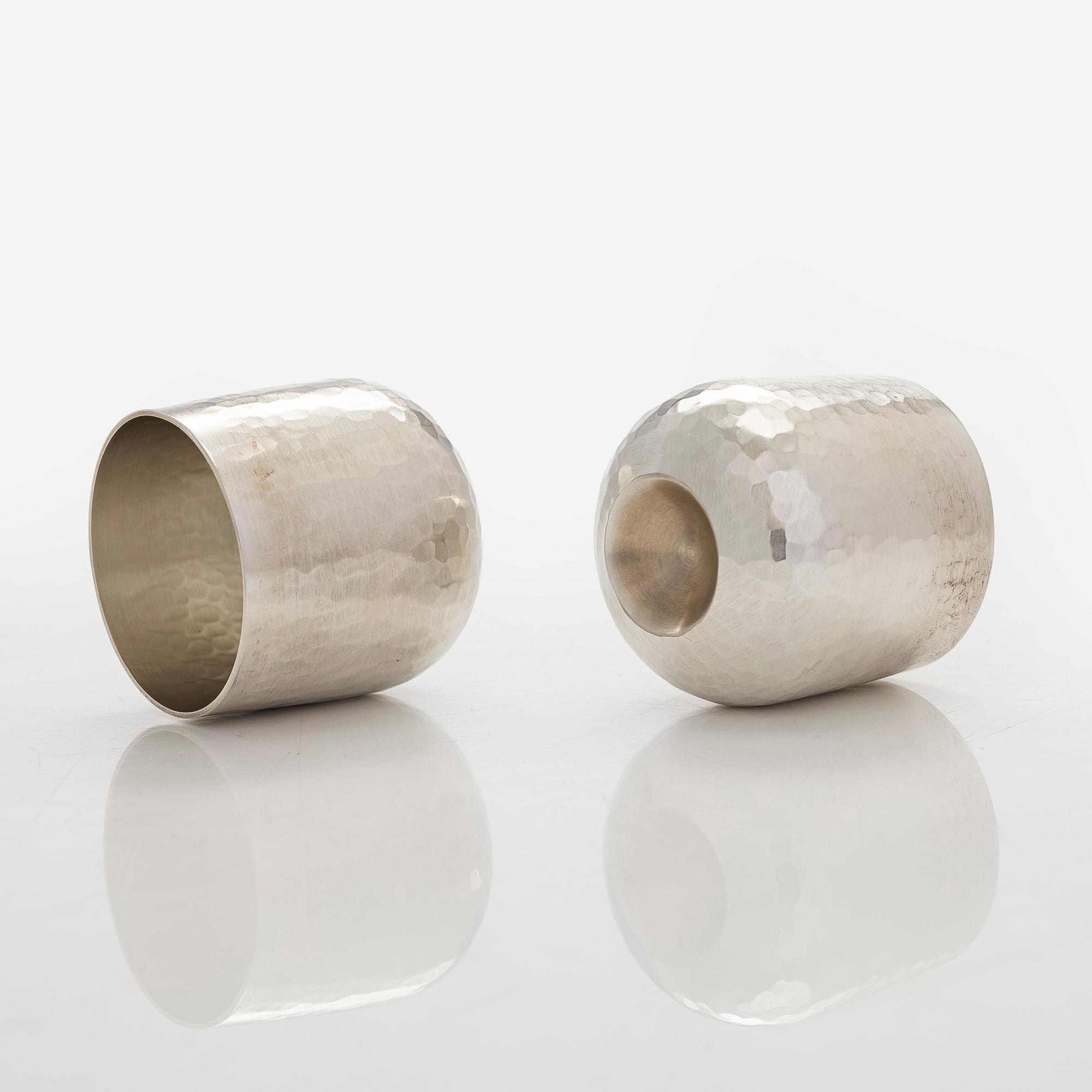 Tapio Wirkkala, bägare, 6 st, silver, TW 469, Kultakeskus, Tavastehus 1978 och 1979.