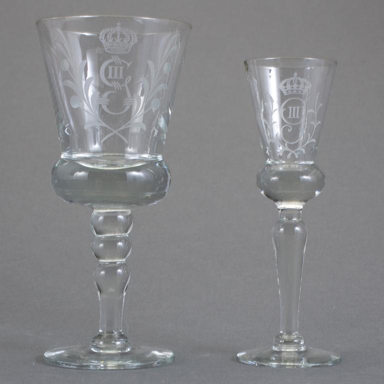 SERVISGLAS, 18 delar, Antik, GIII, Reijmyre.