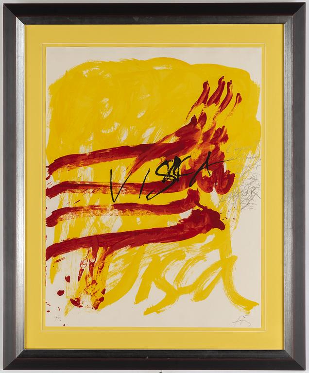Antoni Tàpies, färglitografi, signerad och numrerad 47/100.