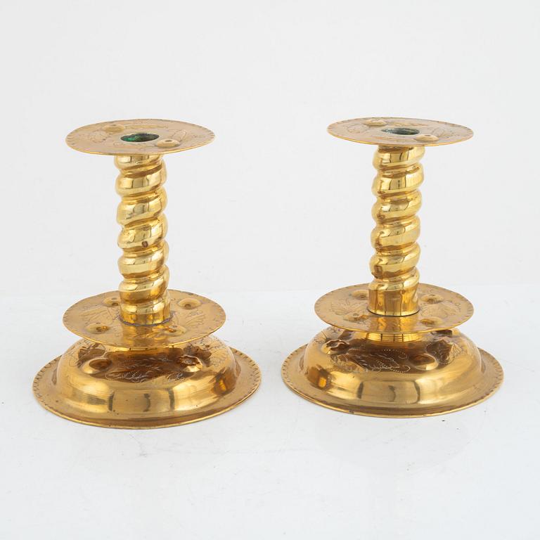 Candlesticks, a pair, Baroque style, circa 1900.