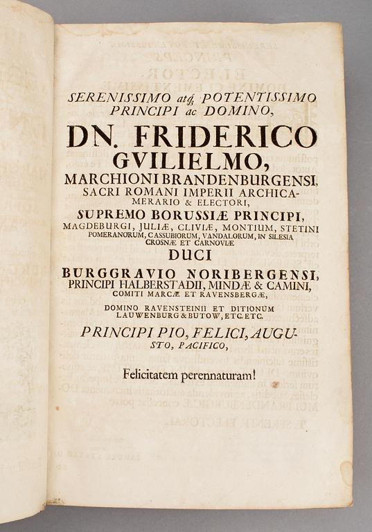 BOK, "Commentarius ..Pandectarum..", av Johannes Brunnemani, Wittenberg & Berlin 1701.