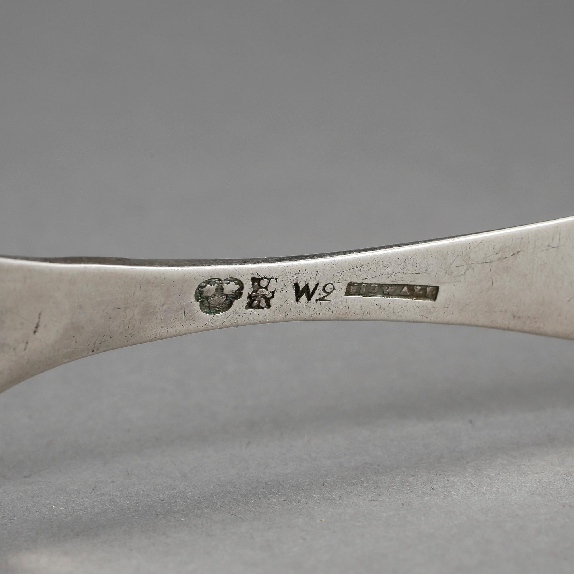 SKED OCH TESKEDAR, 2 st, silver. Bla Gustaf Henrik Sidwall, Norrköping, 1802, vikt ca 66 g.