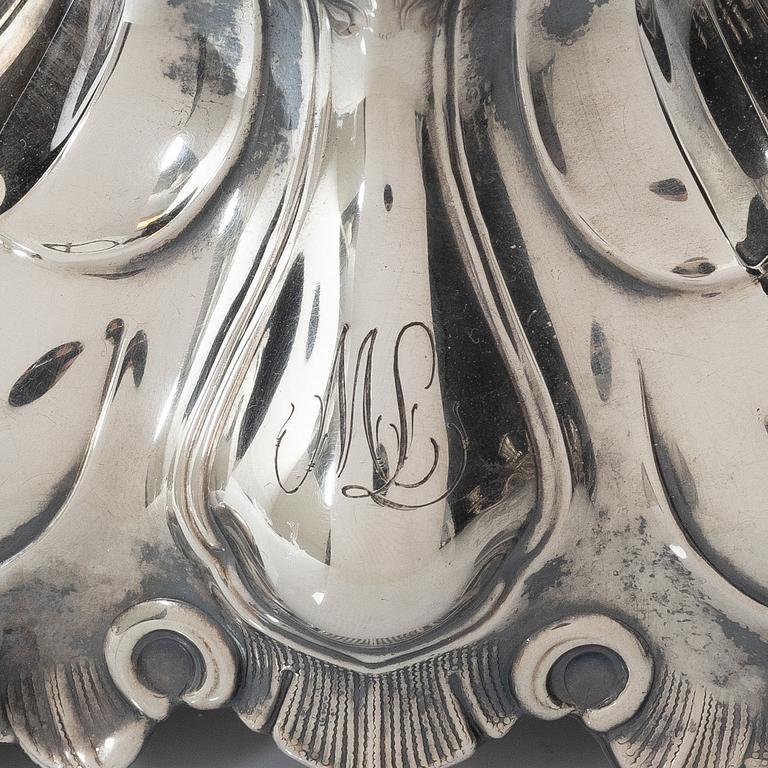 A silver candelabrum, marks of Kultakeskus Oy, Hämeenlinna, Finland 1965.