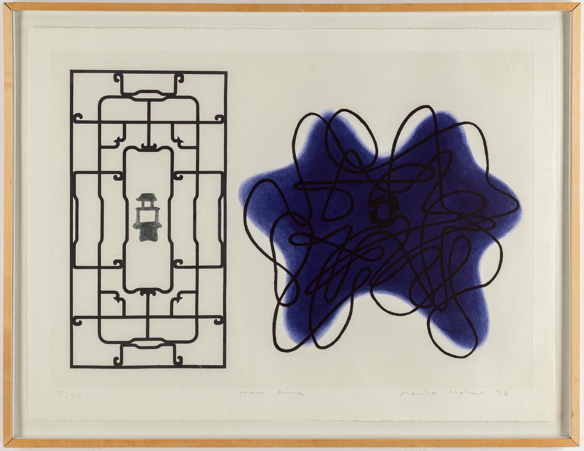 MARIKA MÄKELÄ, etsning med blandteknik, 1998, signerad och numrerad 15/20.