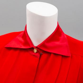 CHRISTIAN DIOR, synthetic blouse, 1970's/80's, size 8.