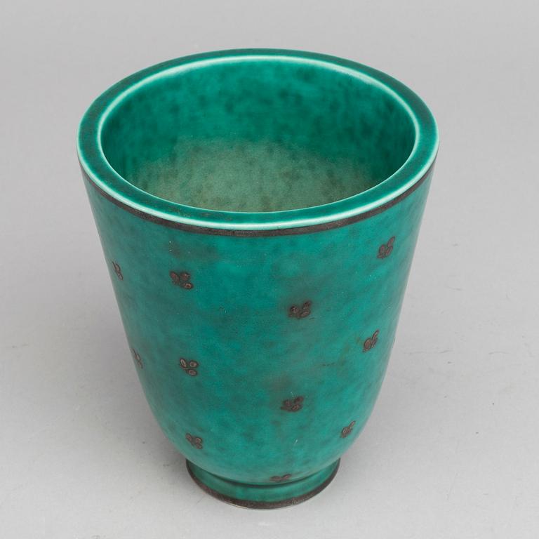 WILHELM KÅGE, "Argenta", stonewere vase, Gustavsberg,