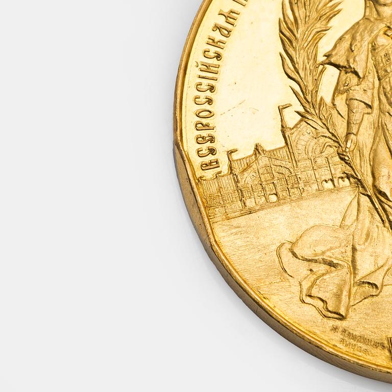Mitali, 23K kultaa, Nikolai II, Yleisvenäläinen teollisuus- ja kulttuurinäyttely 1896,  Nizhni-Novgorod, Venäjä.