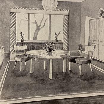 Axel Einar Hjorth, a "Birka" dining table, Nordiska Kompaniet, 1937.