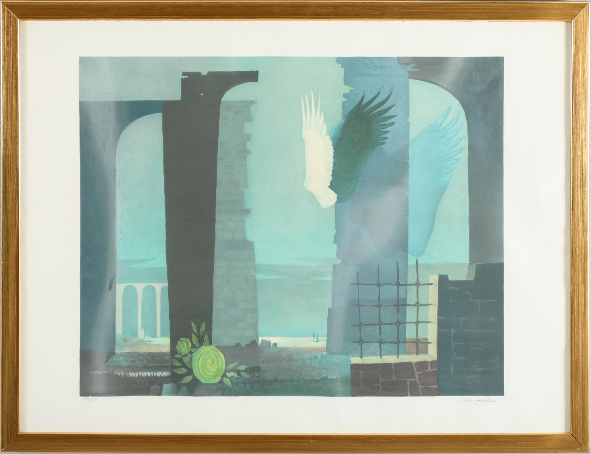 SVEN JONSON, färglitografi, signerad, numrerad 129/330.