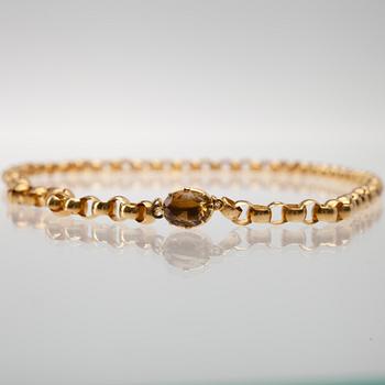 HALSKED, 20K guld, citrin. Nils Petter Forsberg Haparanda 1840. Vikt 12,6 g.