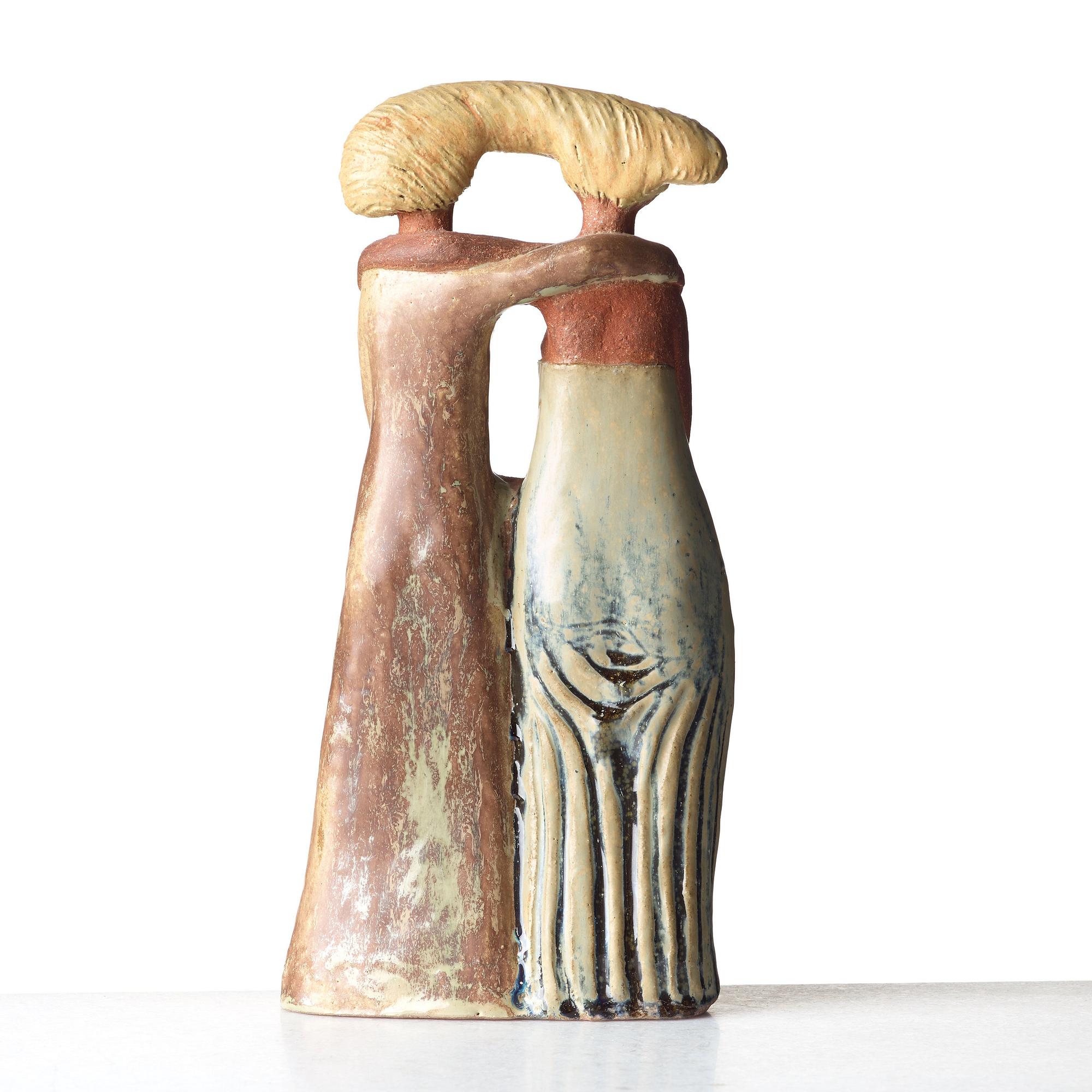 Stig Lindberg, a stoneware sculpture "The Sisters”, Gustavsberg studio, Sweden 1940's.
