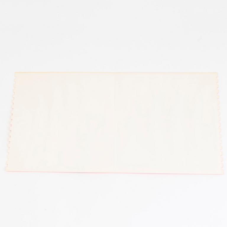 KEITH HARING, drawing on Shafrazi pink cover. Signed and dated - 82.
