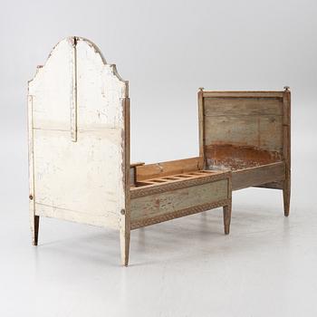 A Gustavian carved bedframe, late 18th century.