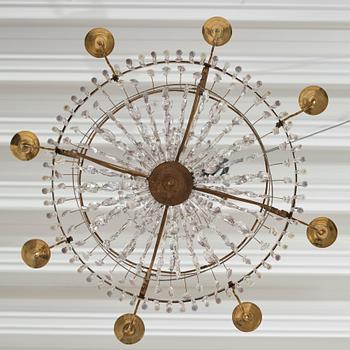 A late Gustavian nine-light chandelier, early 19th century.