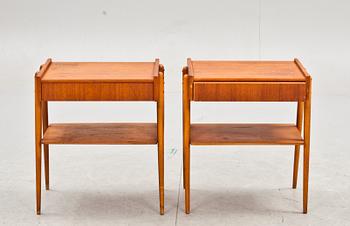 SÄNGBORD, ett par, Carlströms & CO Möbelfabrik, 1950/60-tal.