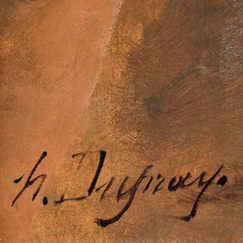 OKÄND KONSTNÄR, olja på duk, otydl sign, 1800-tal.