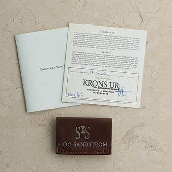 SJÖÖ SANDSTRÖM, Chronolink, Worldtimer UTC, Golf Timer, "First series of 100", wristwatch, 40 mm,