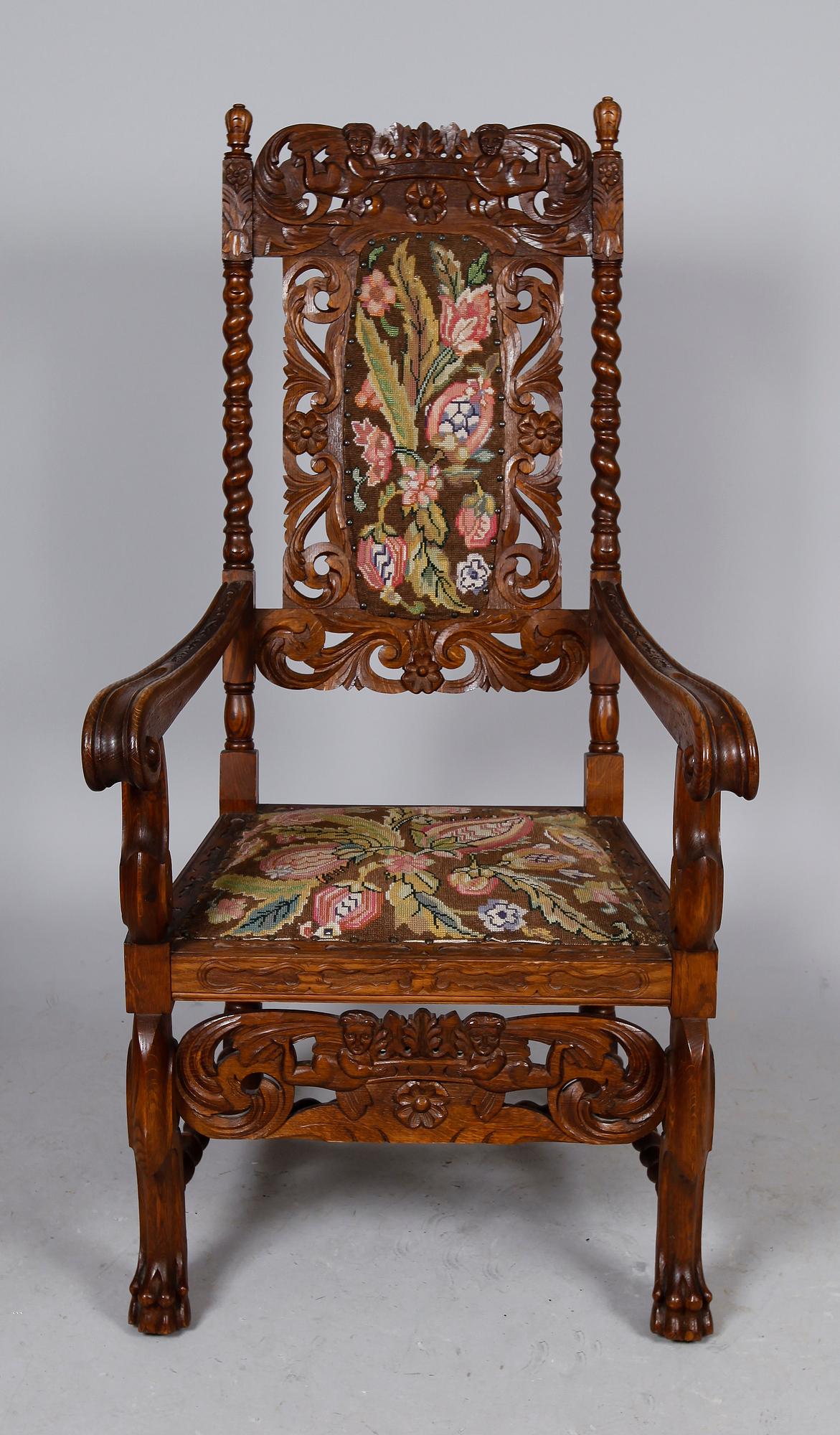 KARMSTOL, barockstil, 1900-talets första hälft.