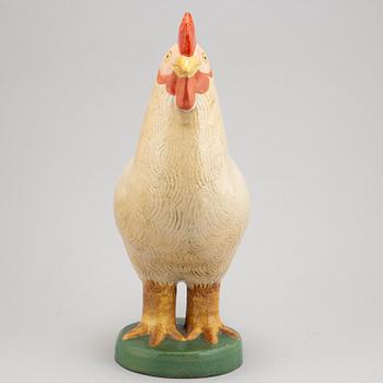 Lisa Larson, a stoneware figurine of a rooster, K-studion, Gustavsberg.
