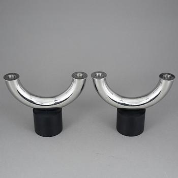 LJUSSTAKAR, ett par, stål, Georg Jensen, Danmark.