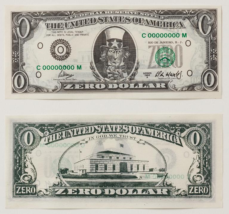 Cildo Meireles, "Zero Dollar".