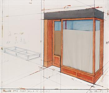 116. Christo & Jeanne-Claude, "Orange store front, project".