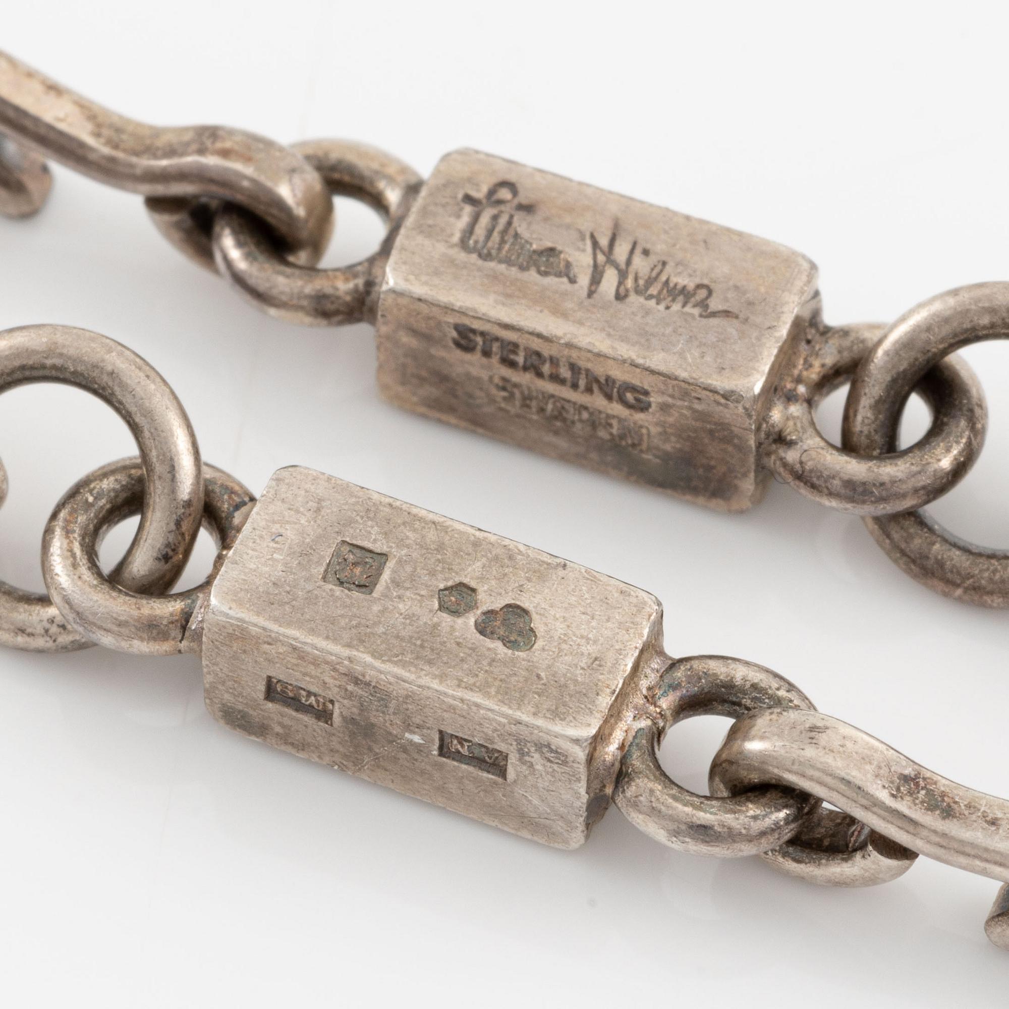 Wiwen Nilsson, collier/armband, silver, stavkedjor.