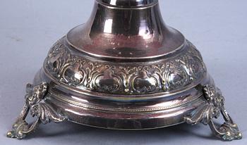 UPPSATSSKÅL, glas samt nysilver, 1800-talets andra hälft.