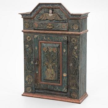 Hanging cupboard, so-called angel cupboard, folk art, painted dated 1819.