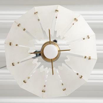 Hans Bergström, taklampa, modell "57", Swedish Modern, ateljé Lyktan, Åhus, 1950-tal.