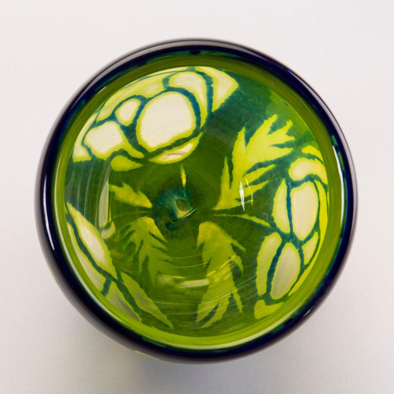 Elna Melusine Jolom, a signed and dated 2006 glass vase.