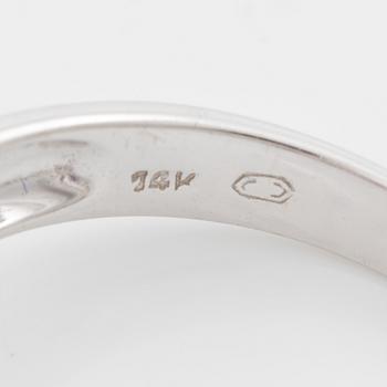 Ring, 14K white gold with amethysts and small diamonds.